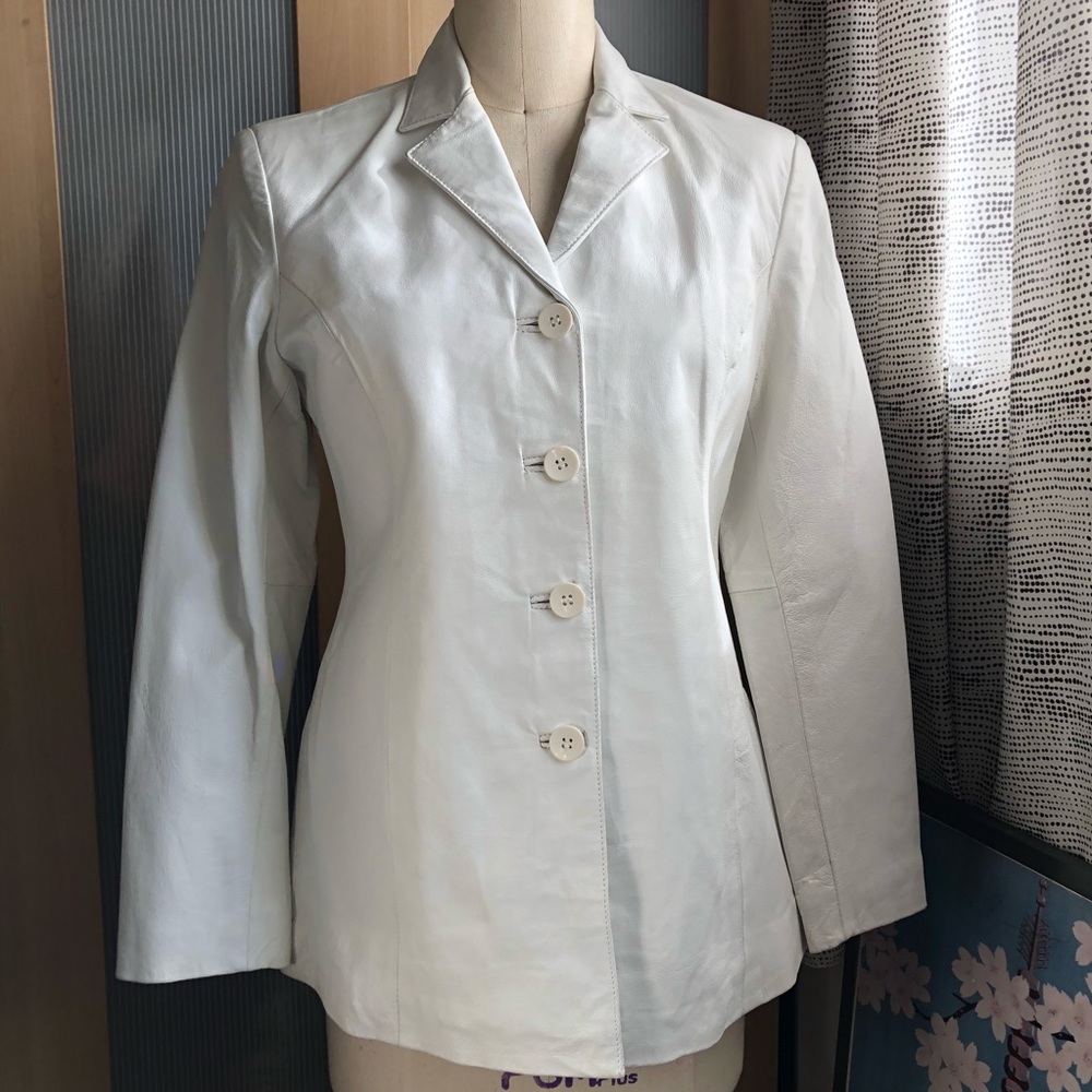 White Leather Jacket (unisex)